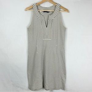 LE LIS BLANC Blue And White Nautical Striped Midi Dress Size Small Large‎ French